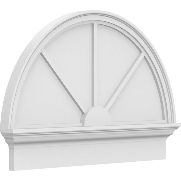 Ekena Millwork Half Round 3 Spoke Architectural Grade PVC Combination Pediment, 34"W x 23-3/4"H x 2-3/4"P PEDPC034X240HRO03 - main